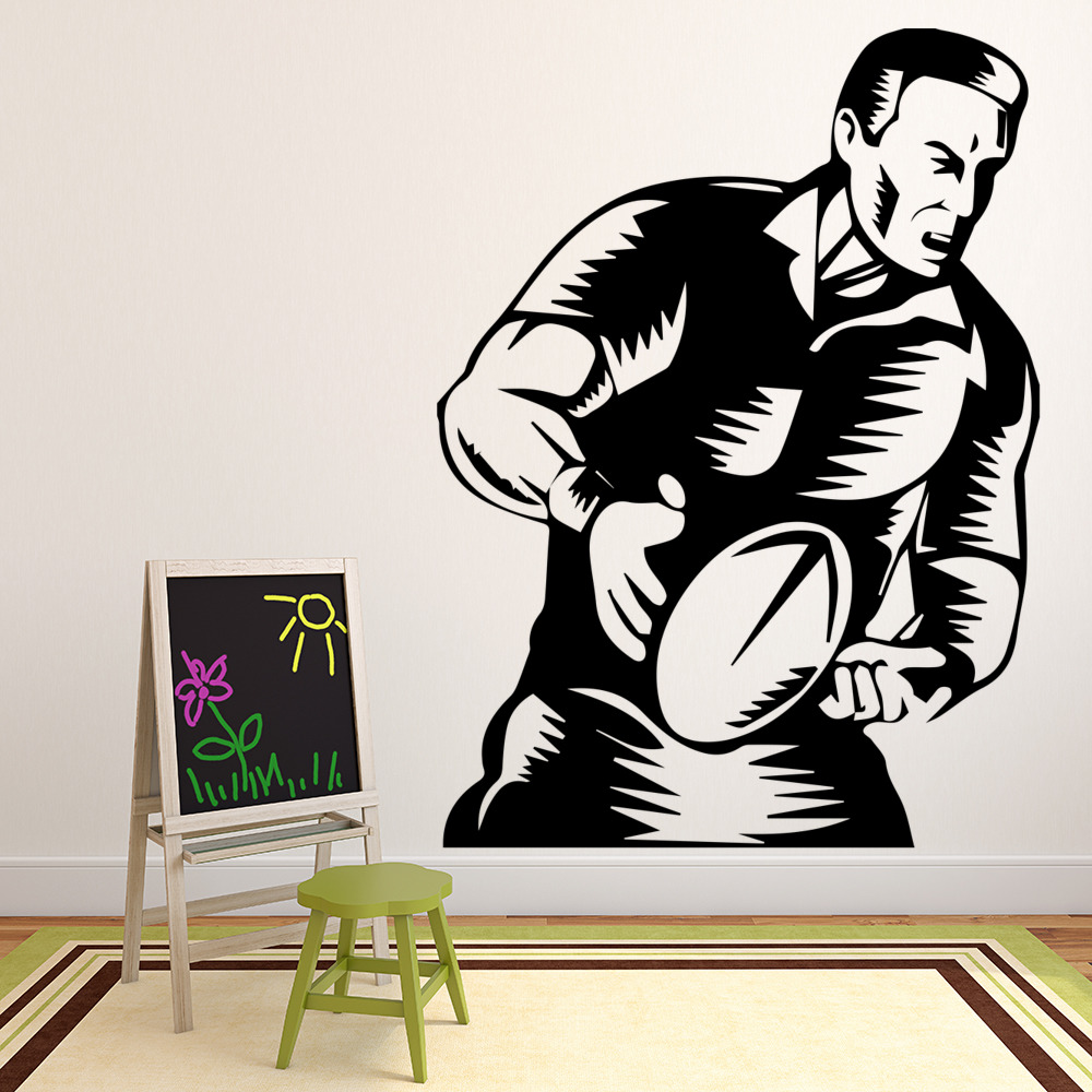 Rugby Player Scrum Sports Wall Sticker
