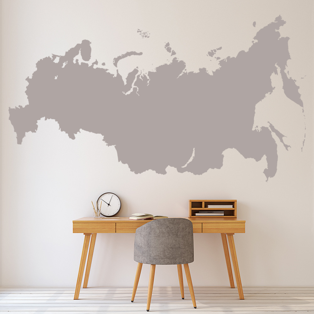 Russia Map Educational Wall Sticker