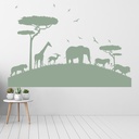 Safari Animals Elephant Giraffe Wall Sticker