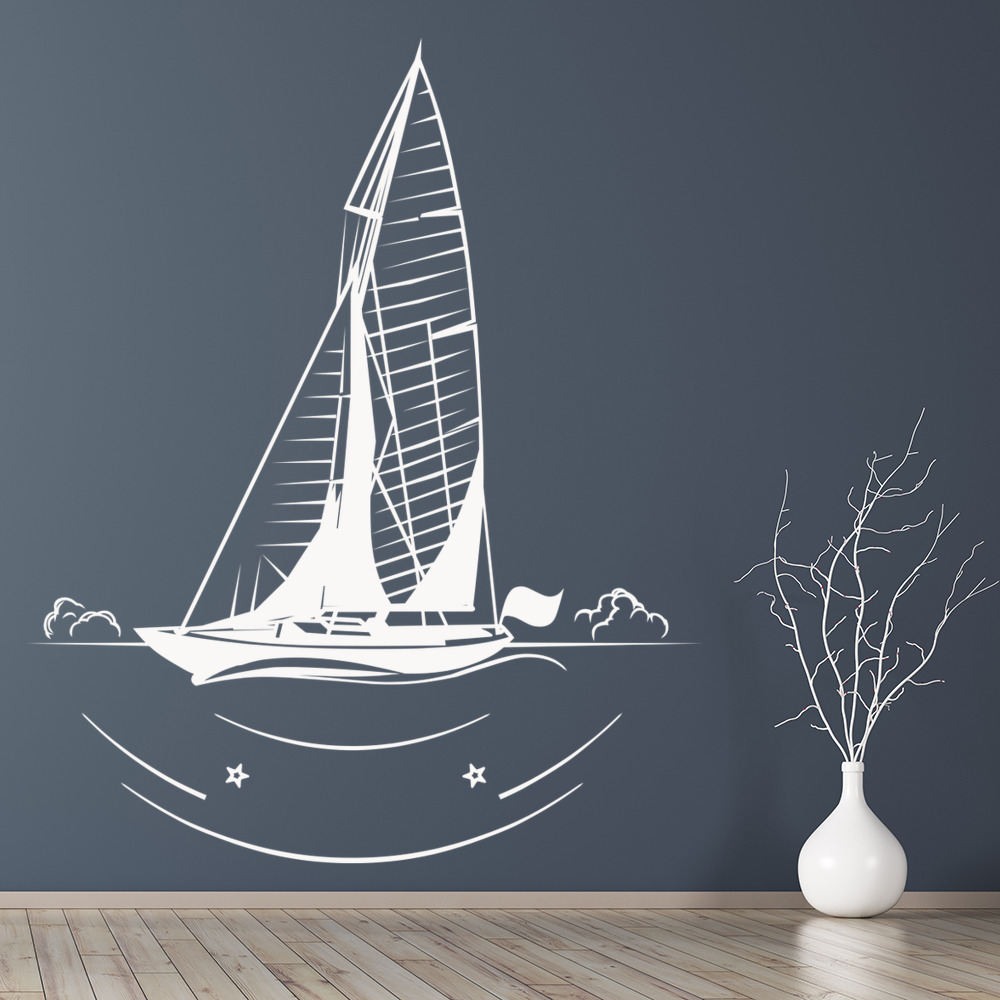 Sailboat At Sea Ships Transport Wall Sticker