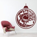 Santa Reindeer Bauble Festive Christmas Wall Sticker