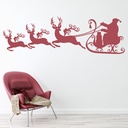 Santa Sleigh Reindeer Christmas Wall Sticker