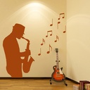 Saxophone Player Jazz Music Wall Sticker - Mod3