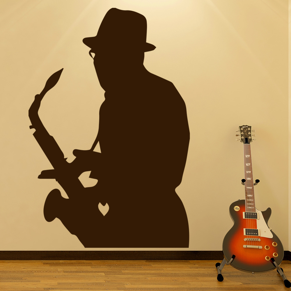 Saxophone Player Jazz Music Wall Sticker - Mod4