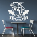 Seafood Restaurant Lorem Fish Wall Sticker