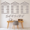 Seaside Beach Huts Nautical Decor Wall Sticker