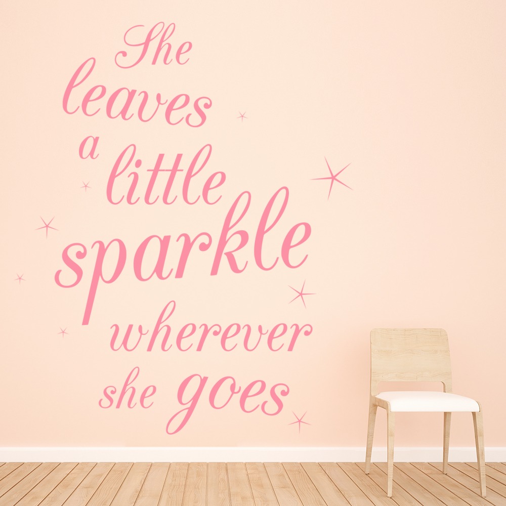 She Leaves A Little Sparkle Nursery Quote Wall Sticker
