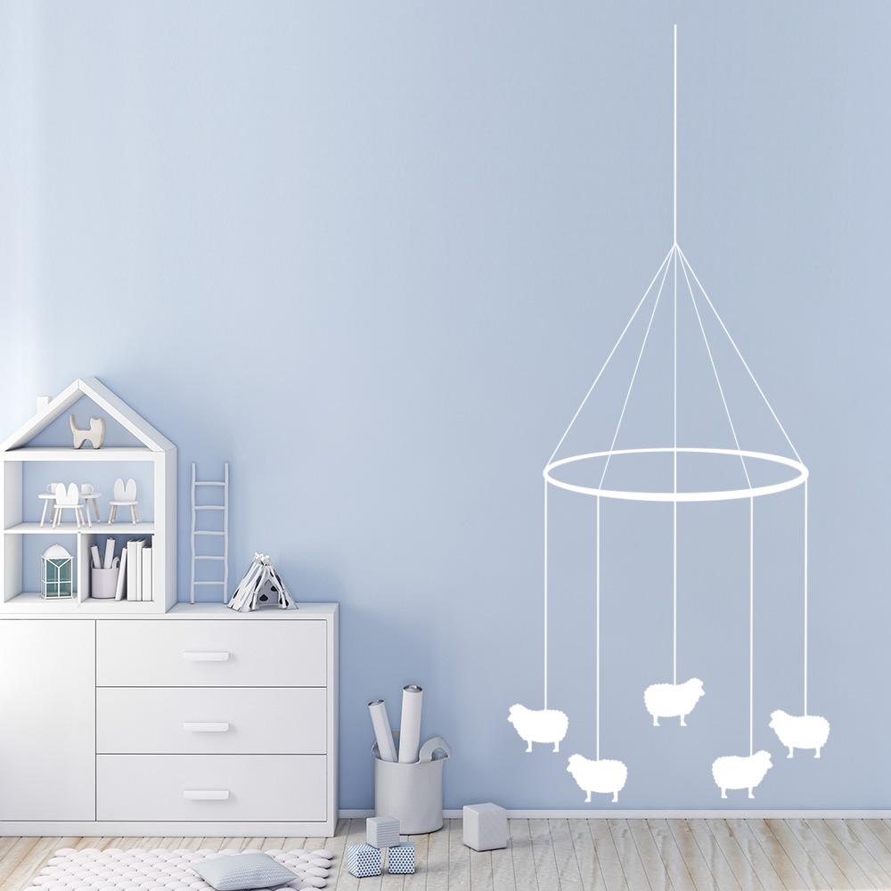 Sheep Mobile Farm Animals Nursery Wall Sticker