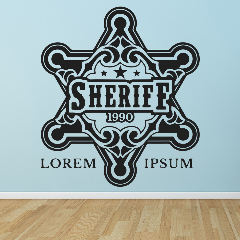 Sheriff Badge Cowboy Western Wall Sticker