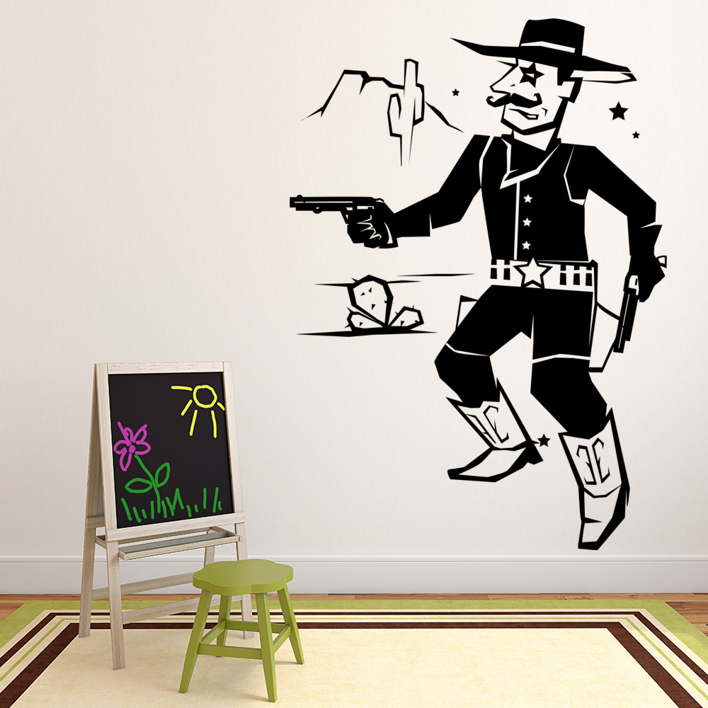 Sheriff Cowboy Wall Sticker Scene