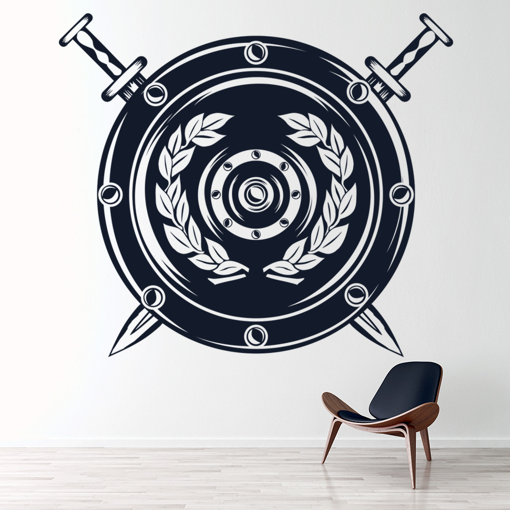 Shield Decorative Sword Wall Sticker