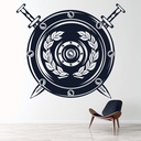 Shield Decorative Sword Wall Sticker