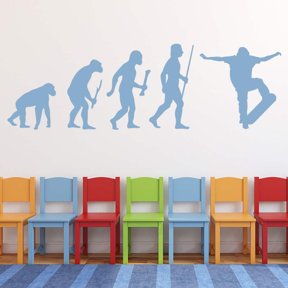 Skateboard Evolution Extreme Sports Wall Sticker