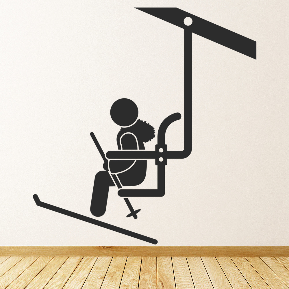 Ski Lift Skier Winter Sports Wall Sticker