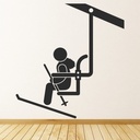 Ski Lift Skier Winter Sports Wall Sticker