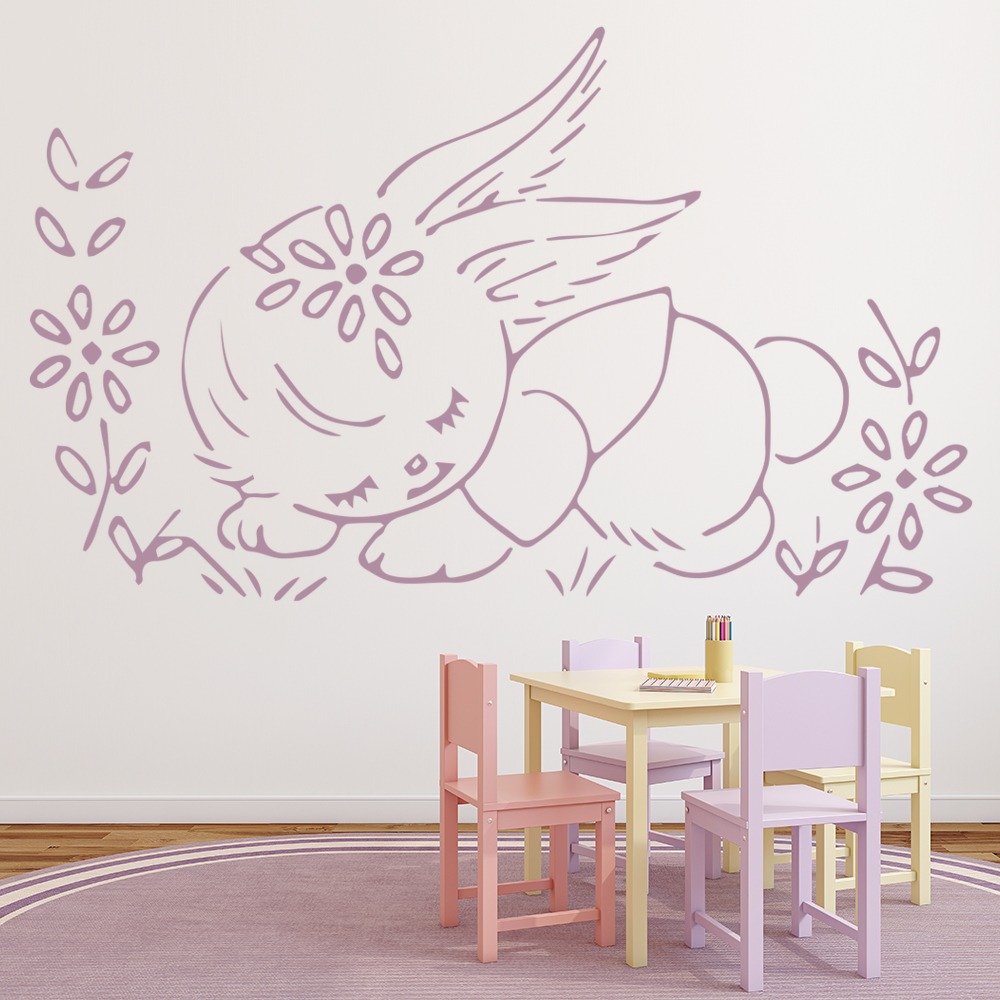 Sleeping Bunny Rabbit Childrens Wall Sticker