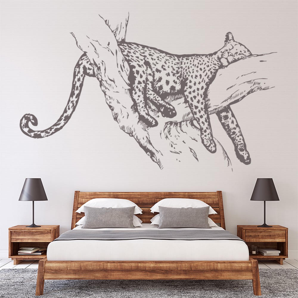 Sleeping Leopard Safari Animals Wall Sticker