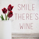 Smile There's Wine Kitchen Quote Wall Sticker - Mod1