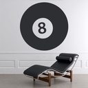 Snooker Pool Black 8 Ball Wall Sticker