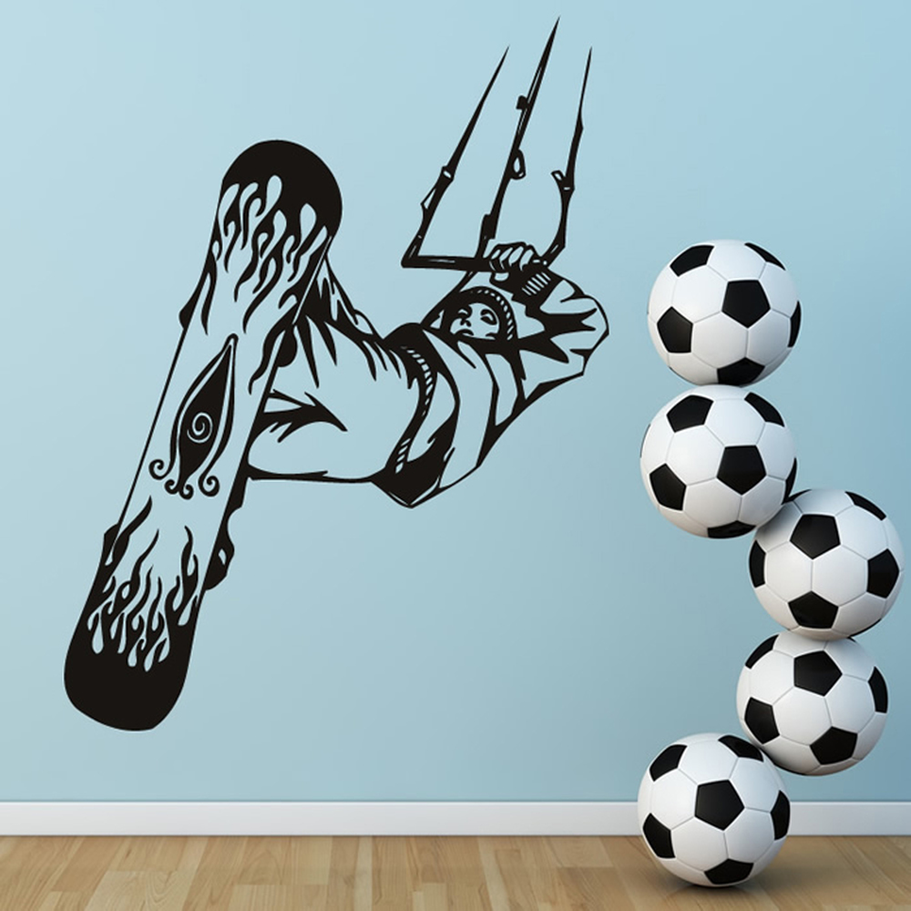 Snow Kiting Snowboarder Wall Sticker