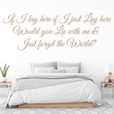 Snow Patrol Chasing Cars Wall Sticker