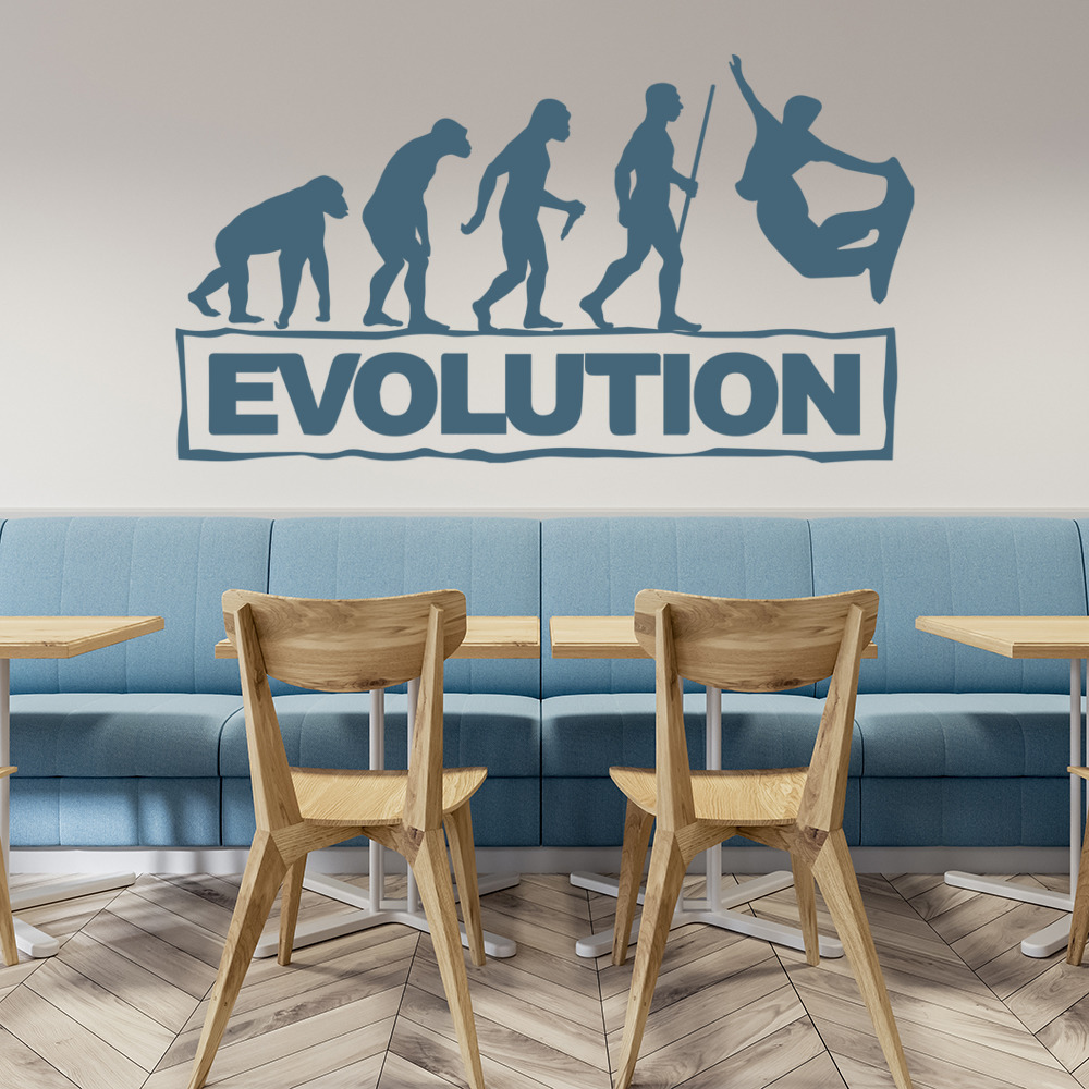 Snowboarding Evolution Extreme Sport Wall Sticker