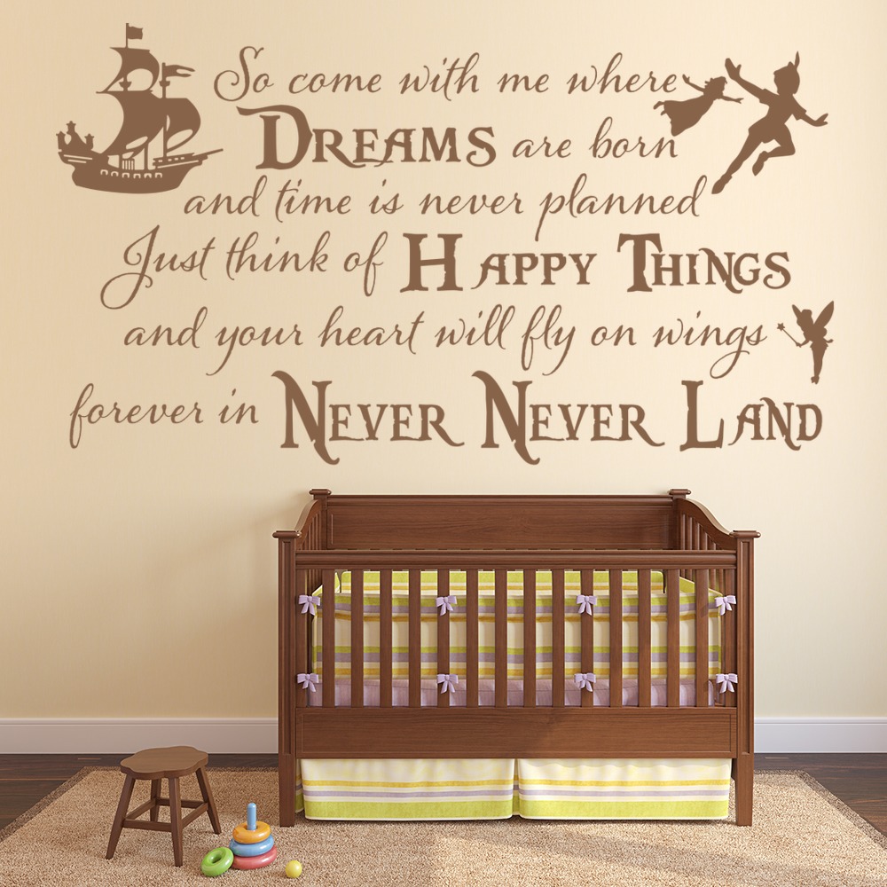 So Come With Me Where Dreams Are Born Peter Pan Quote Wall Sticker
