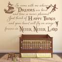 So Come With Me Where Dreams Are Born Peter Pan Quote Wall Sticker