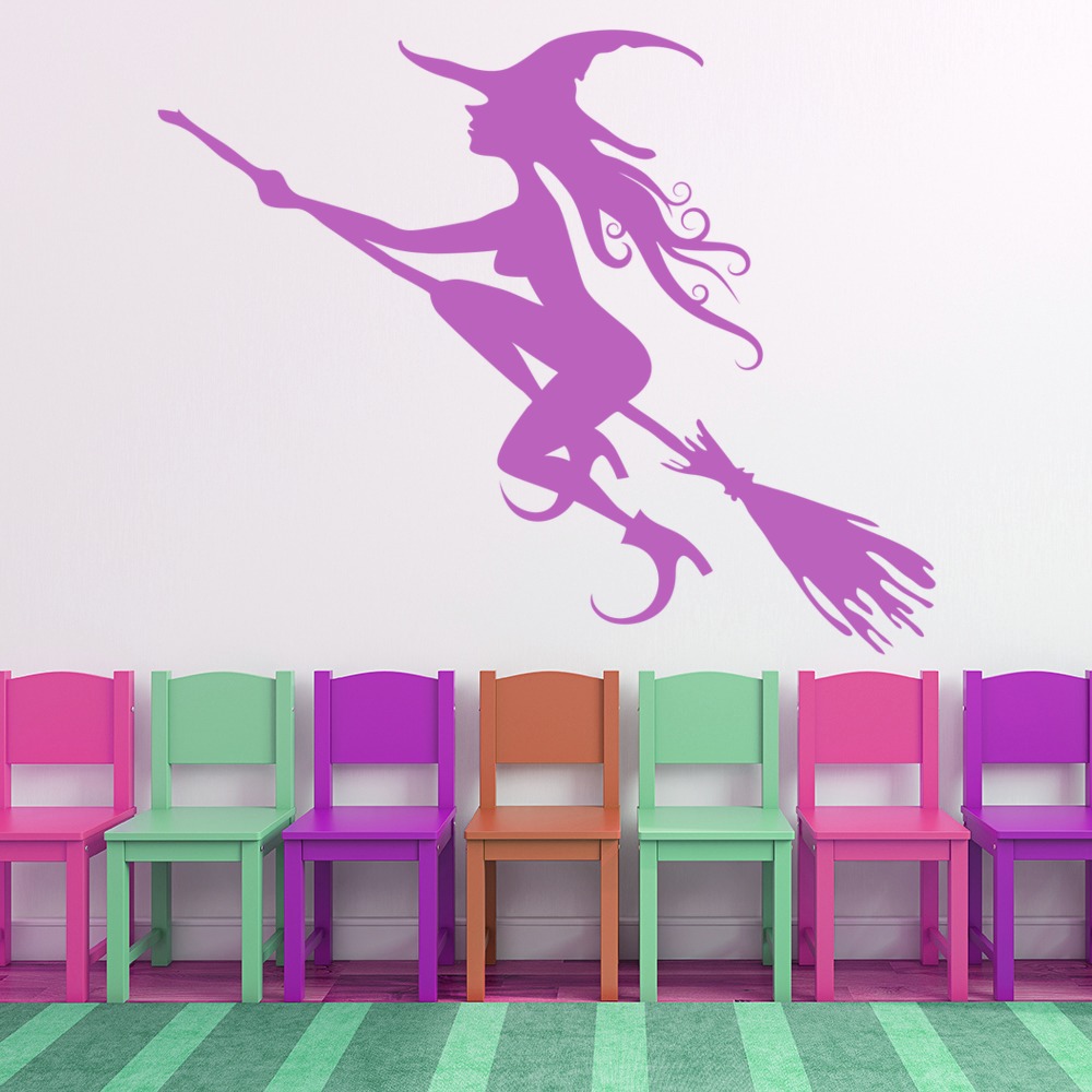 Spooky Witch Halloween Wall Sticker