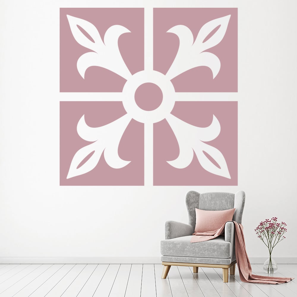 Square Fleur De Lis French Flower Wall Sticker