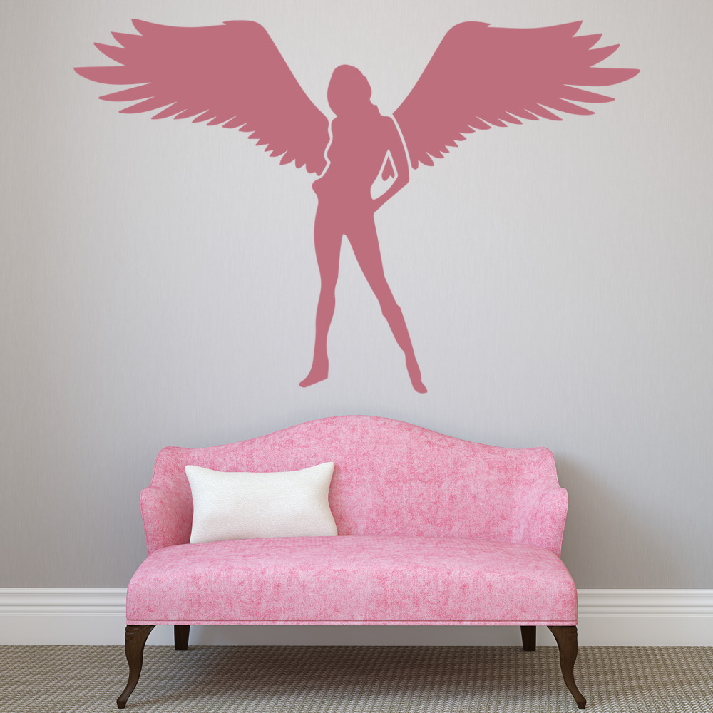 Standing Female Angel Wall Sticker