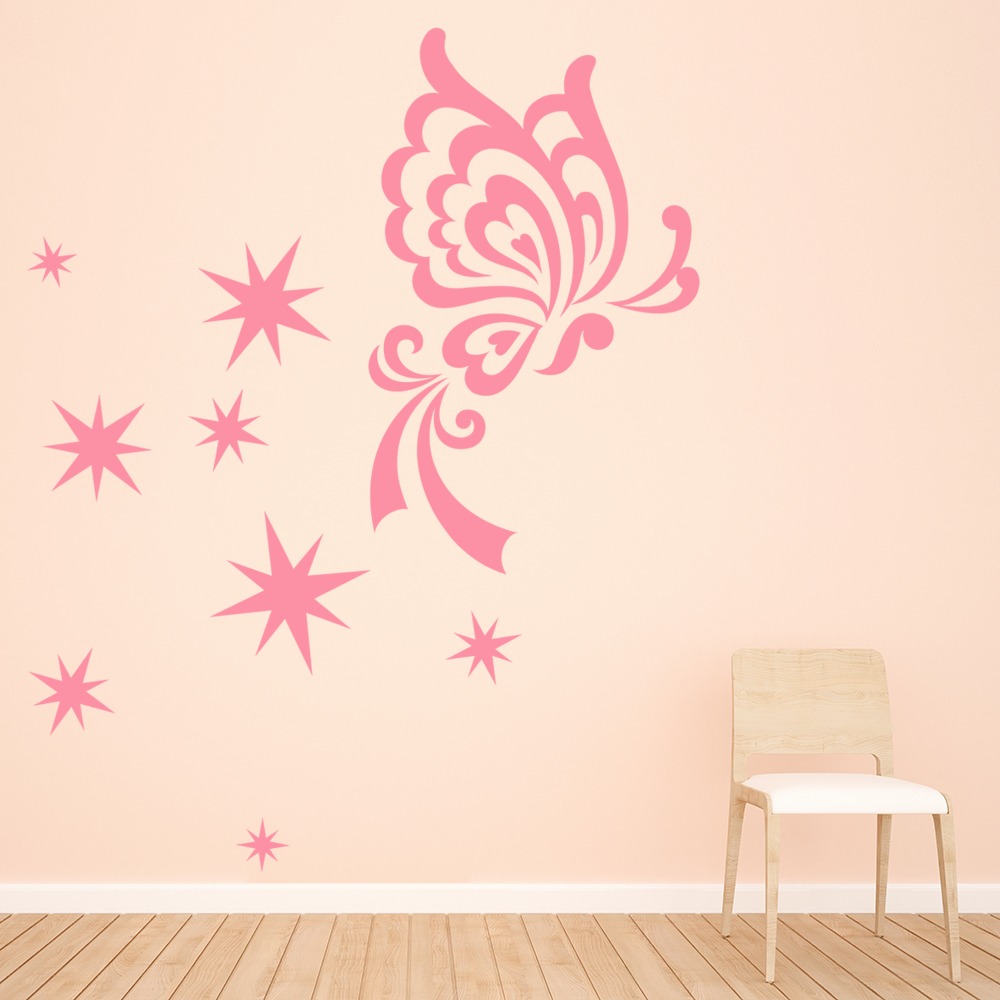Stars Butterfly Butterflies Wall Sticker