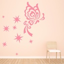 Stars Butterfly Butterflies Wall Sticker