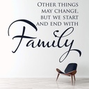 Start And End Family Quote Wall Sticker - Mod5