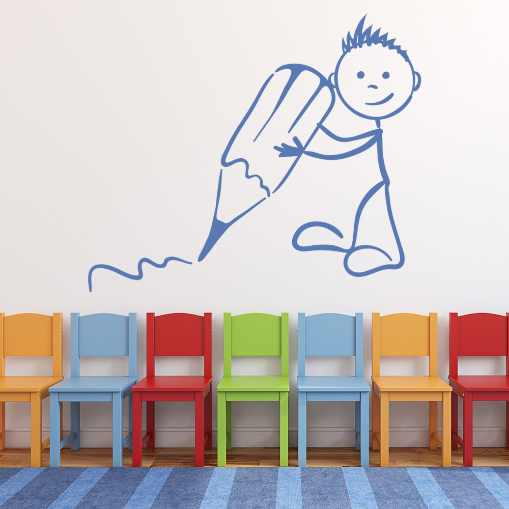 Stickman Writing Classroom Wall Sticker