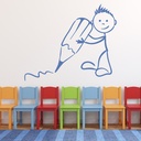 Stickman Writing Classroom Wall Sticker