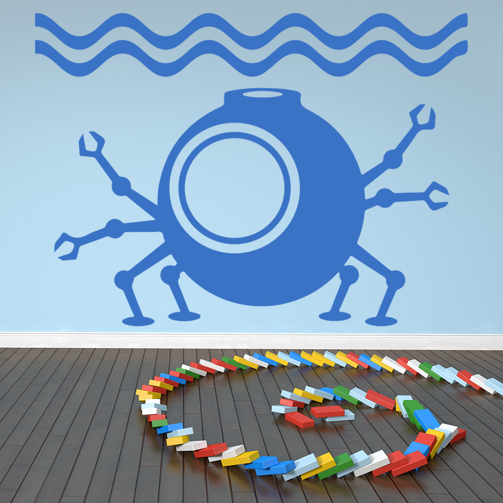 Submarine Robot Ocean Transport Wall Sticker