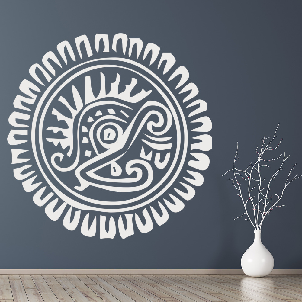 Sunflower Flower Tribal Wall Sticker