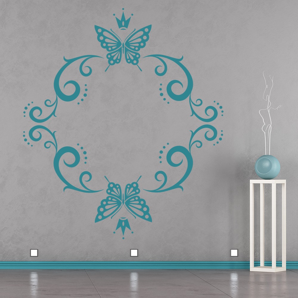 Swirl Butterfly Crown Wall Sticker