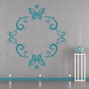 Swirl Butterfly Crown Wall Sticker