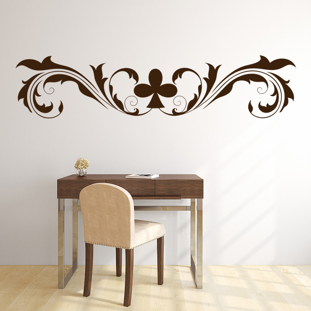 Swirl Club Card Games Wall Sticker