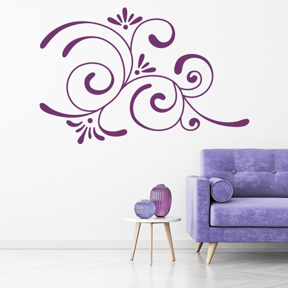Swirl Design Decorative Corner Wall Sticker