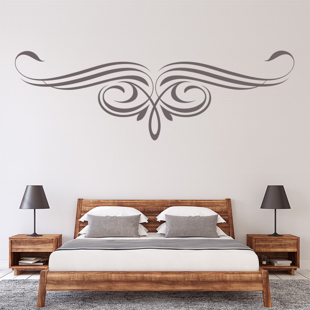 Swirl Pattern Decorative Headboard Wall Sticker - Mod7
