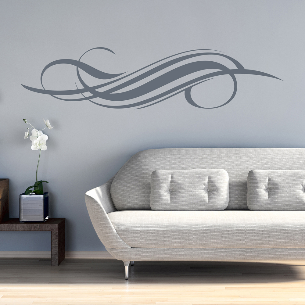 Swirl Pattern Decorative Headboard Wall Sticker - Mod6