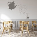 Swirl Teapot Cup Food Drink Wall Sticker