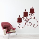 Swirl Triple Candle Christmas Wall Sticker