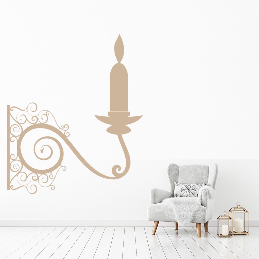 Swirl Wall Candle Christmas Wall Sticker
