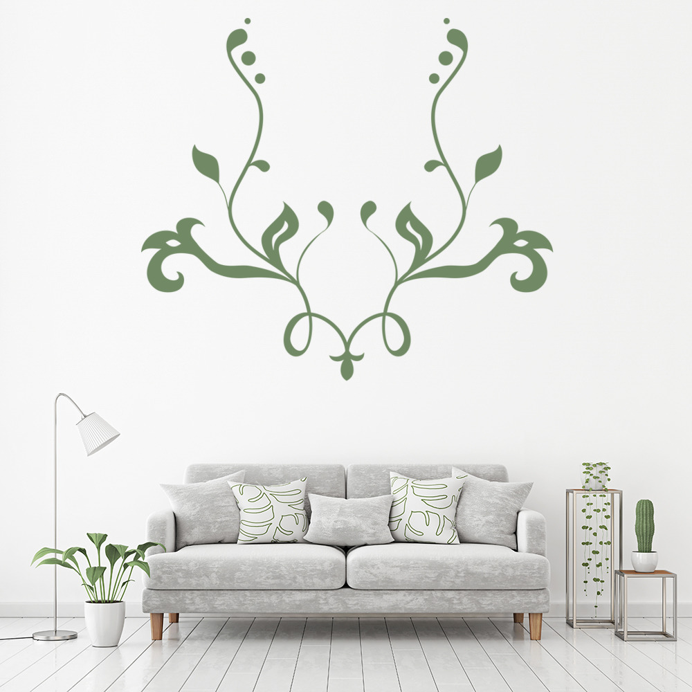 Swirling Leaf Headboard Wall Sticker