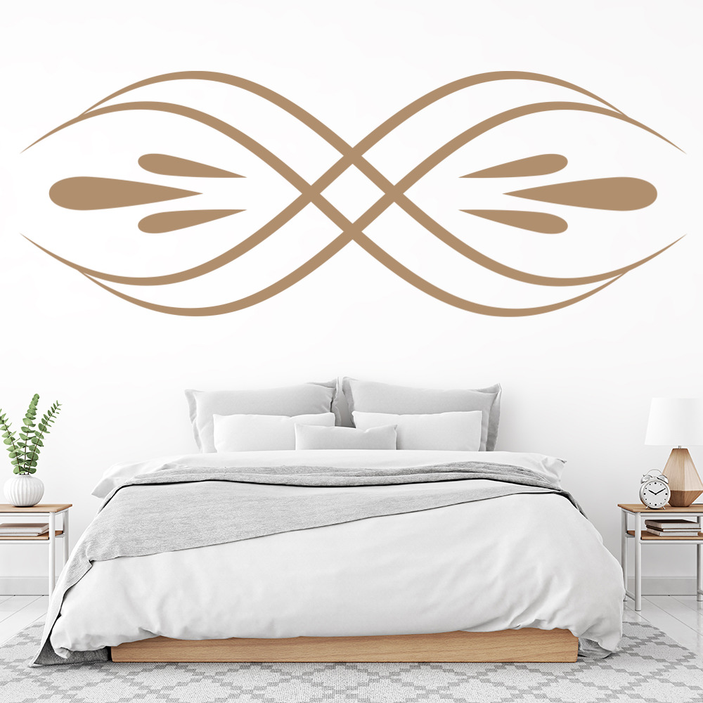 Symmetrical Swirl Headboard Wall Sticker - Mod5