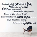 Take The Good With The Bad Inspirational Quote Wall Sticker